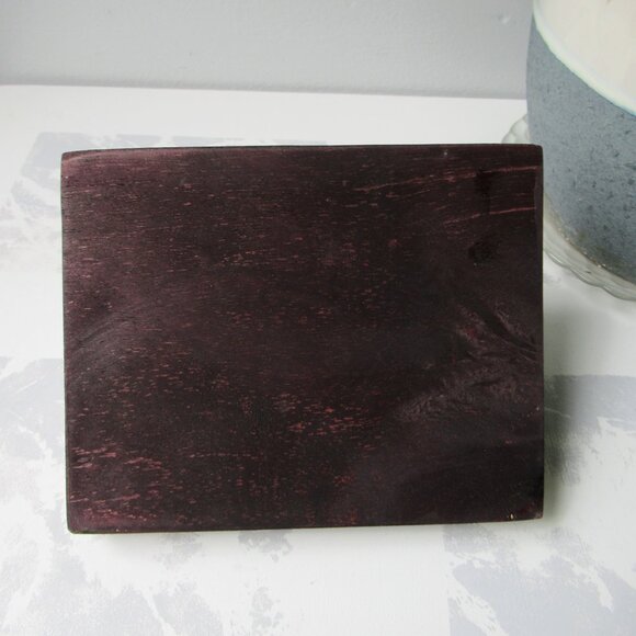 Handmade Curved Rectangular Decorative Wood Box with Elephant Made in Myanmar - Picture 7 of 10